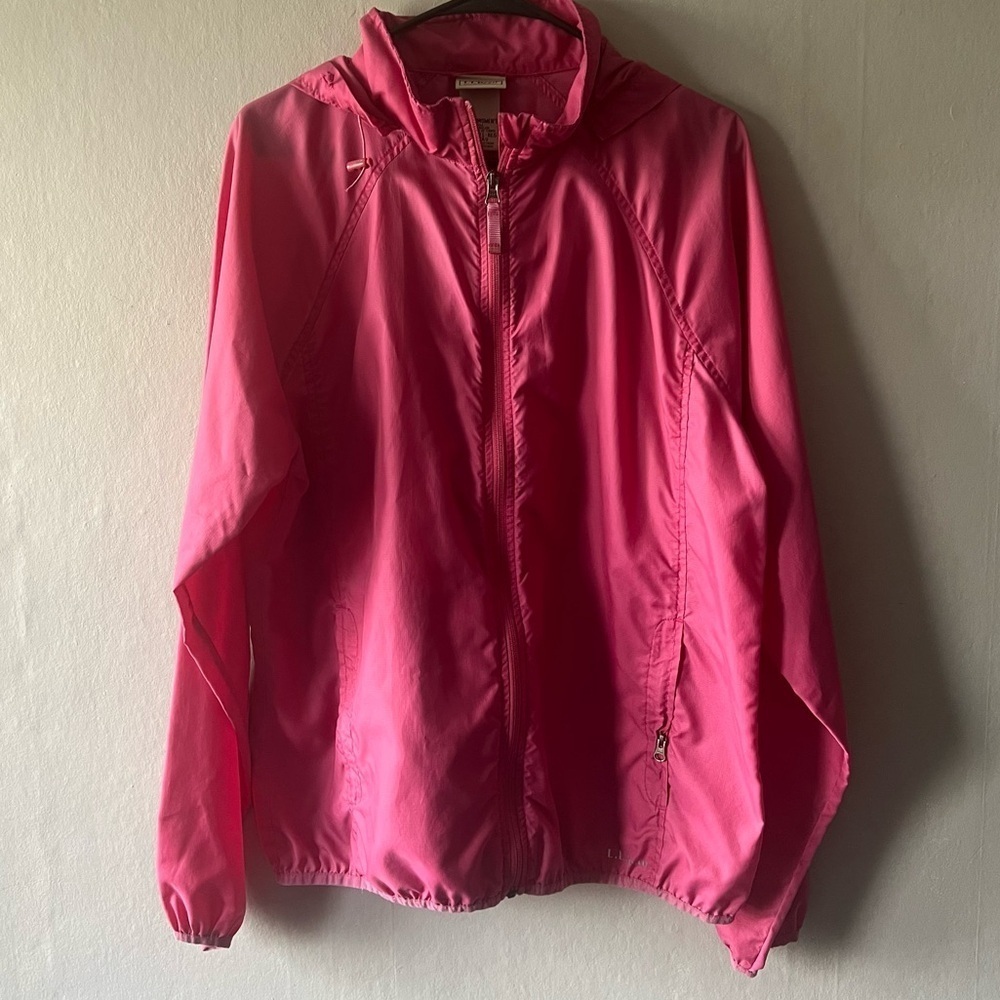 L.L. Bean Pink Lightweight Windbreaker Jacket Size Large